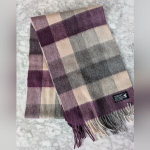The Royal Mile Collection 100% Cashmere Plaid Scarf Purple House Of Edinburgh